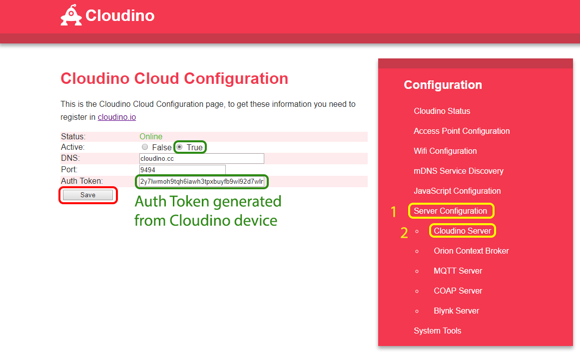 Cloudino Cloud Configuration