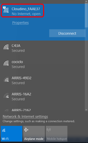 WiFi network generated by any CWC